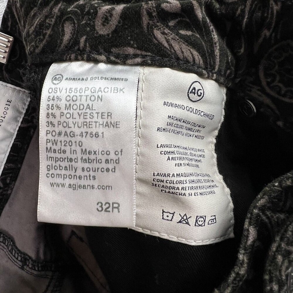 Anthropologie AG The High Rise‎ Stevie Ankle Pants 32R Paisley Print Velvet - Picture 11 of 15